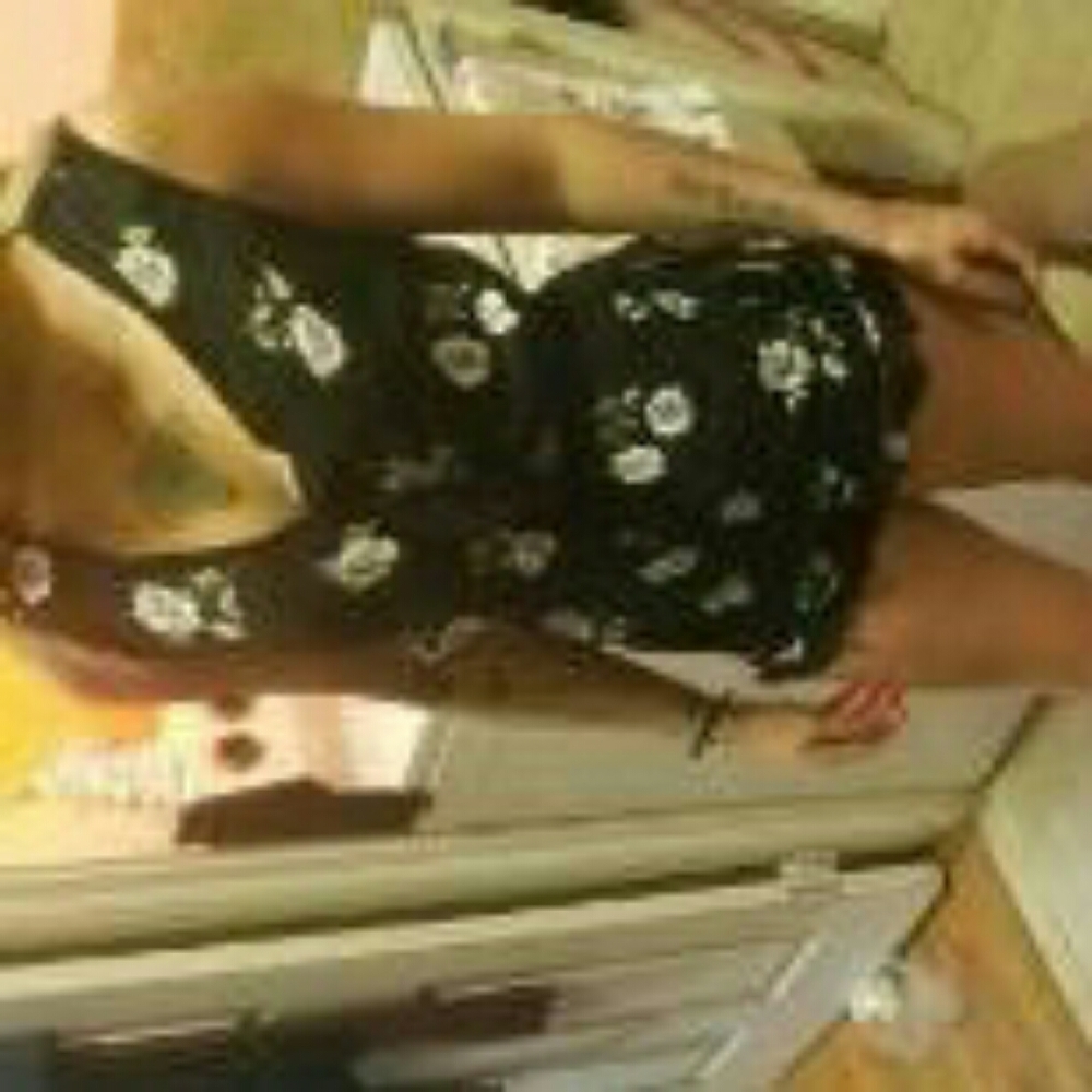 Black floral romper